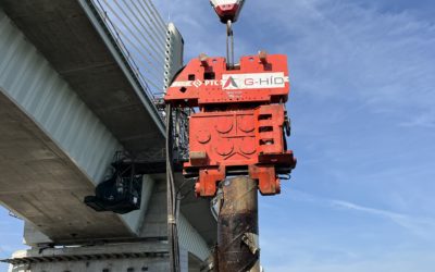 Paks – Kalocsa Duna-híd munkaterületen csőcölöp verési és húzási munkák